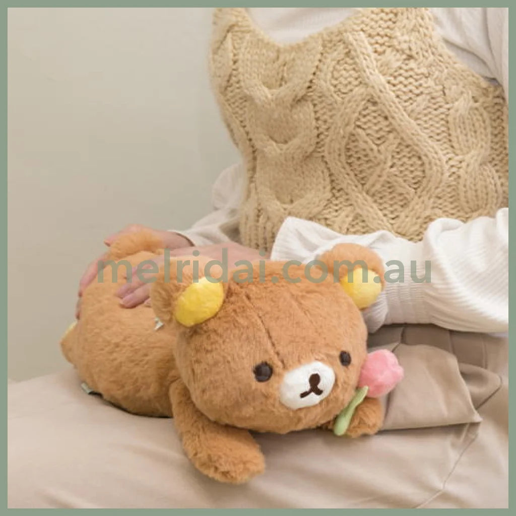 San-X | Rilakkuma Lap Plush Toy Chairoikoguma 150×190×350Mm (Friends Of Chairoikoguma)