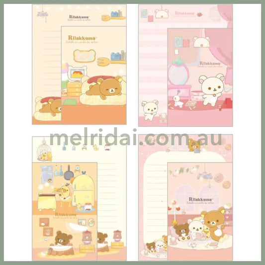 San-X | Rilakkuma Letter Set - 24 Sheets Of Letter Paper 12 Envelopes 4 Designs (Lovely House)