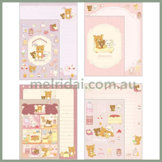 San-X | Rilakkuma Letter Set - 24 Sheets Of Letter Paper 12 Envelopes 4 Designs (Lovely House)