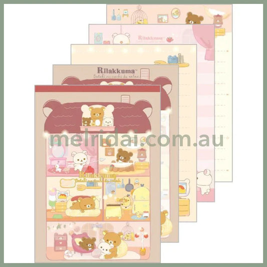 San-X | Rilakkuma Memo Pad - Pvc Cover 4 Designs 100 Sheets Total (Lovely House)