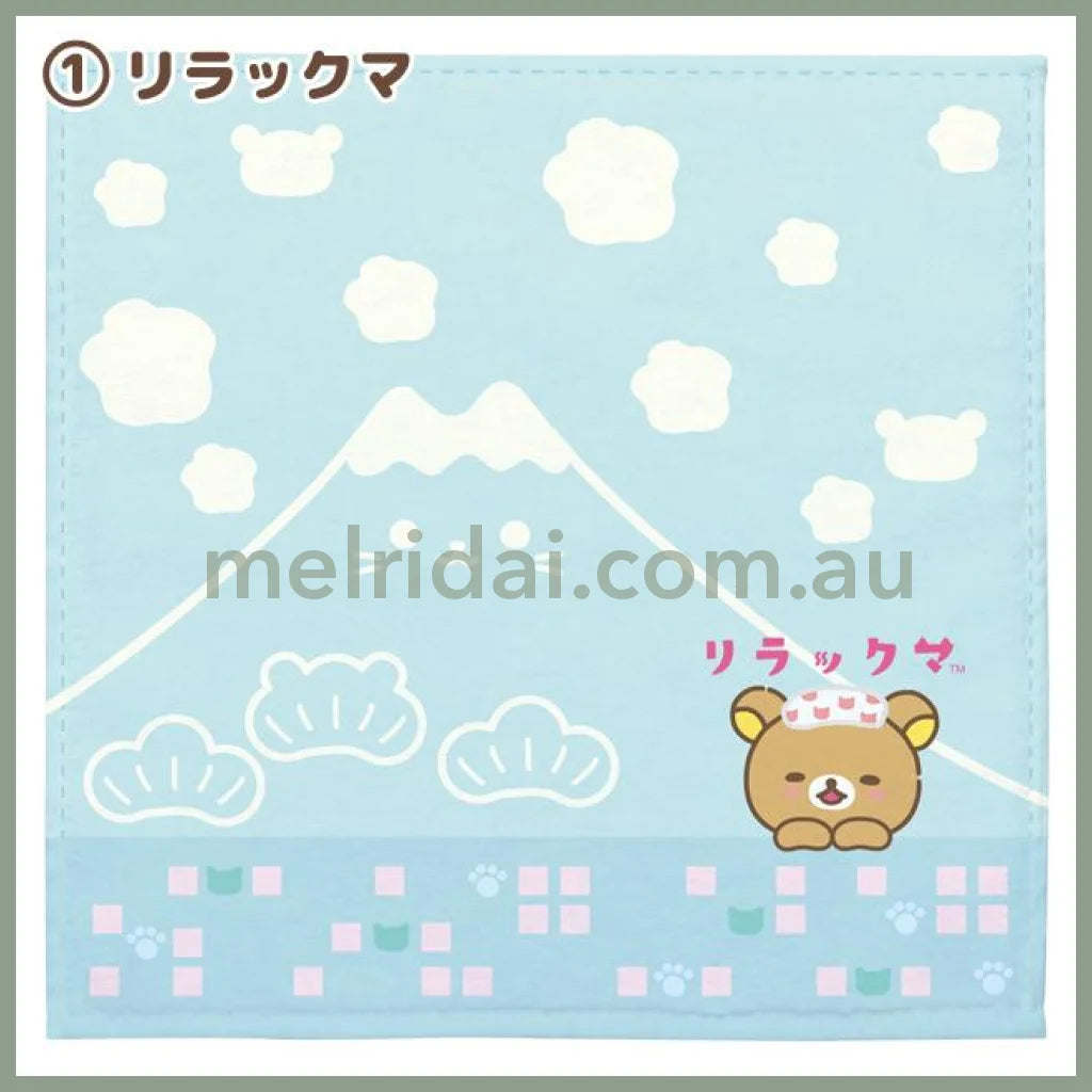 San-X | Rilakkuma Nekoneko No Yu Mini Towel 25*25Cm 100% / Blue