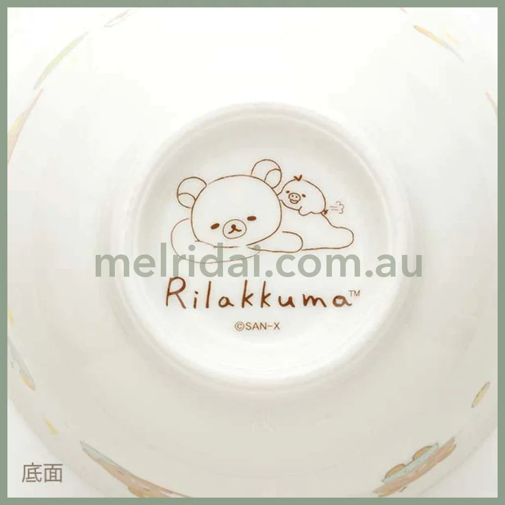 San-X | Rilakkuma Pottery Bowl With Lid 120×150Mm //