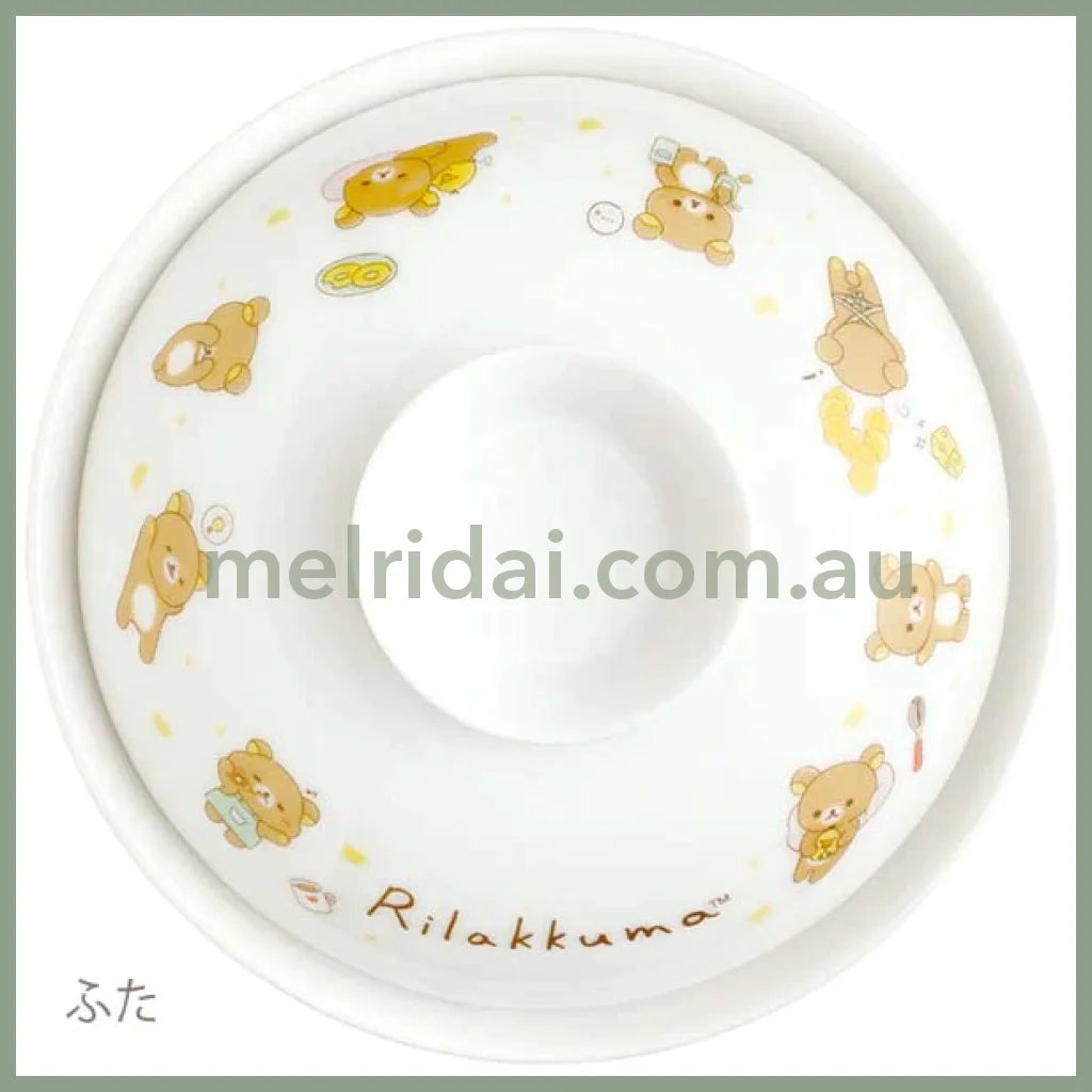 San-X | Rilakkuma Pottery Bowl With Lid 120×150Mm //