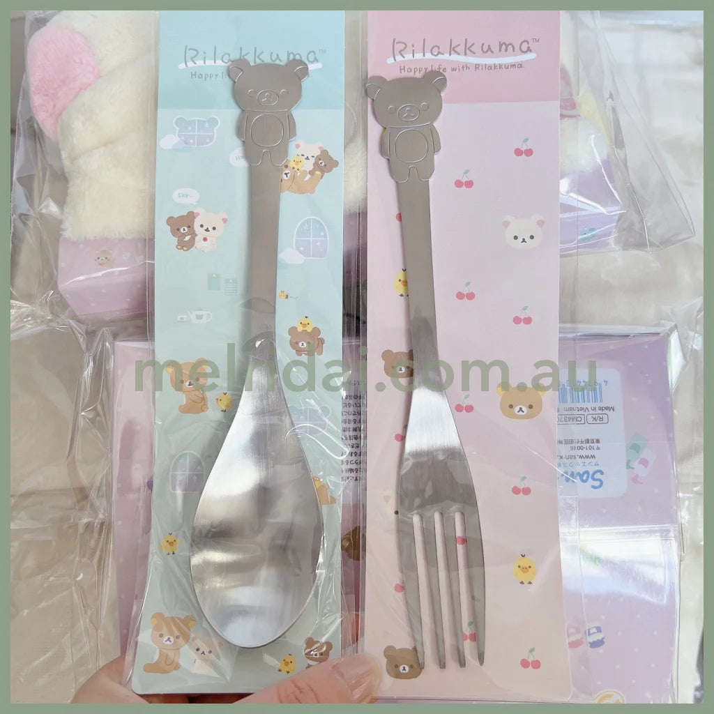 San-X | Rilakkuma Stainless Steel Spoon & Fork Approx. 175 X 40Mm /