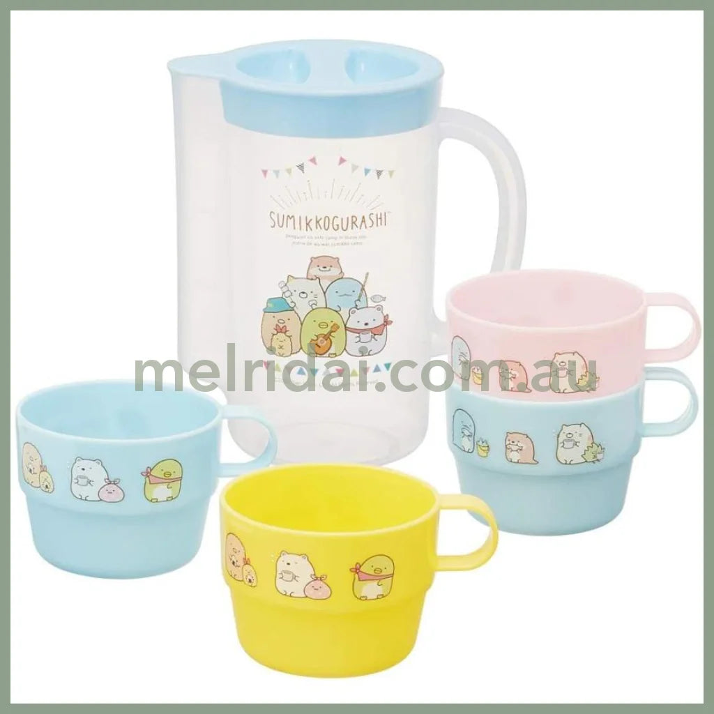 San-Xrilakkuma & Sumikko Gurashi Cold Water Pot Cups Set 850Ml+220Ml*4