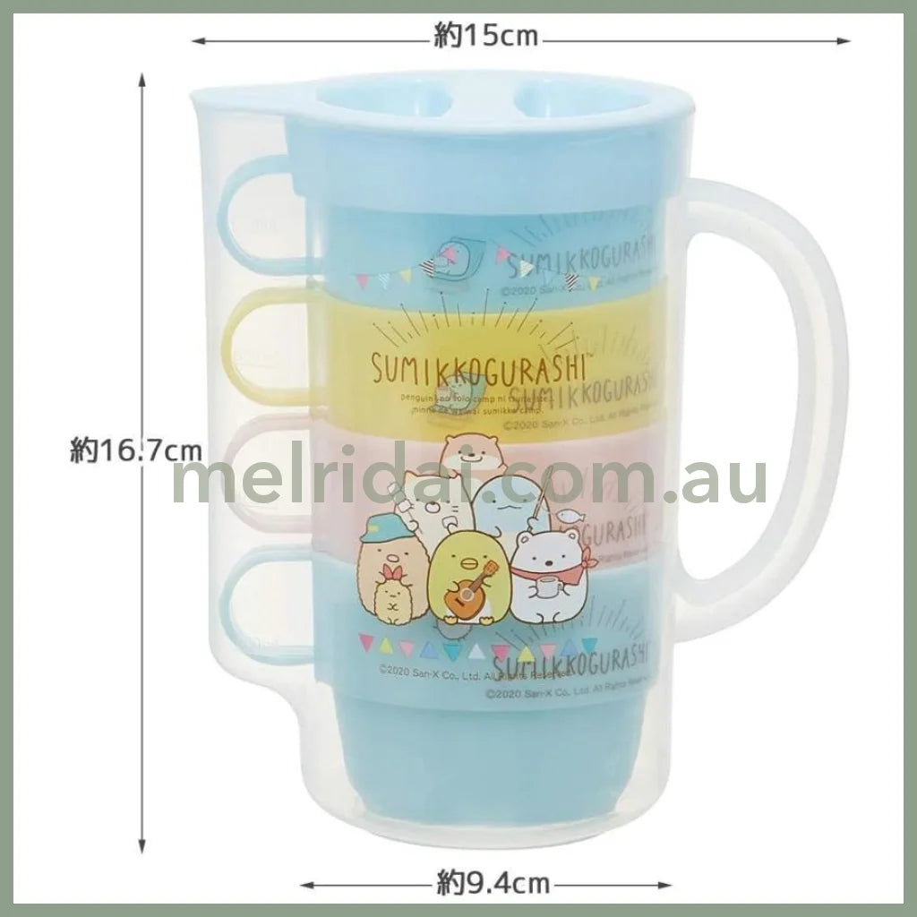 San-Xrilakkuma & Sumikko Gurashi Cold Water Pot Cups Set 850Ml+220Ml*4