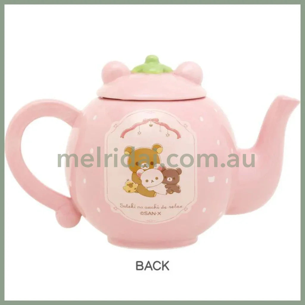 San-X | Rilakkuma Teapot Strawberry 115×190×140Mm (Lovely House)