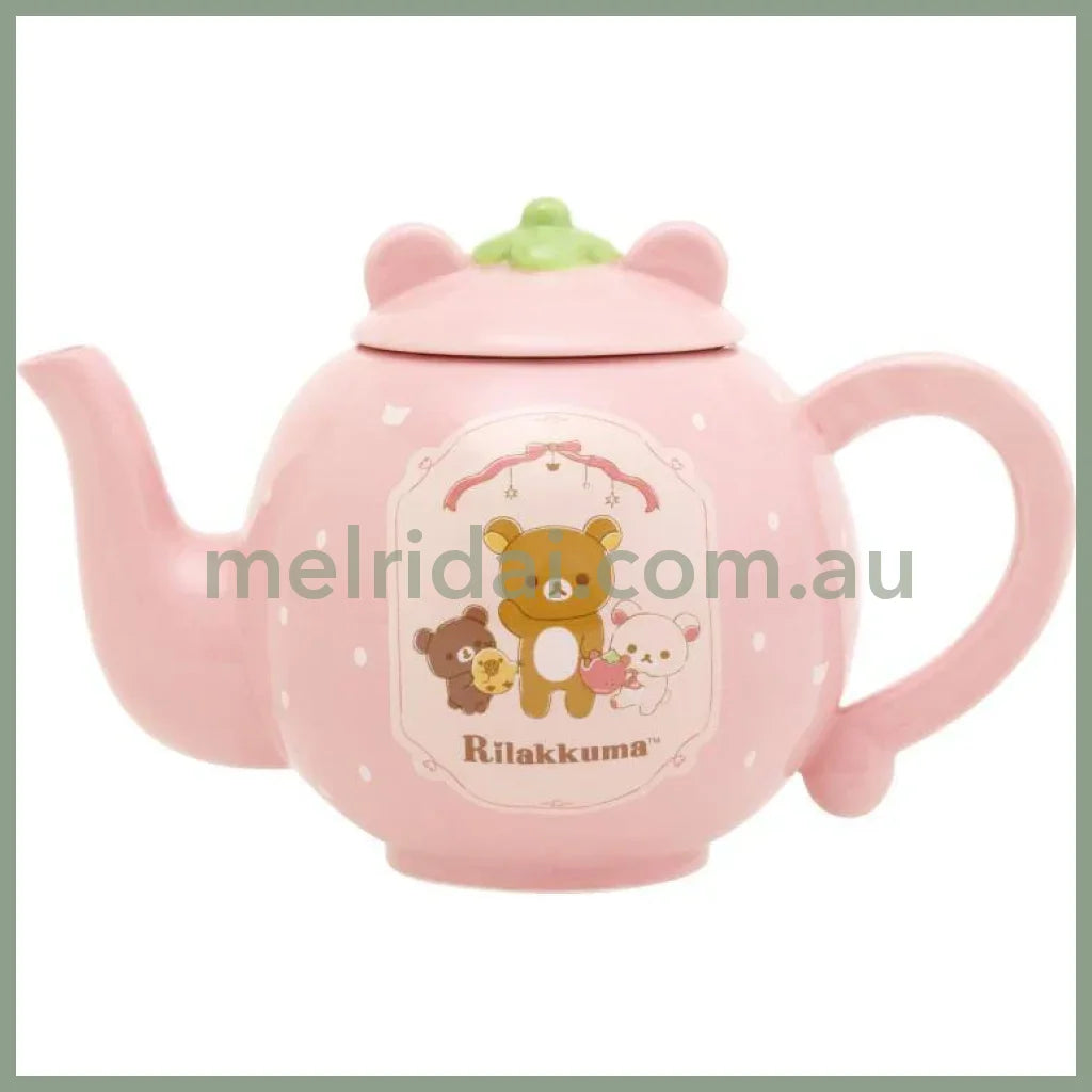 San-X | Rilakkuma Teapot Strawberry 115×190×140Mm (Lovely House)