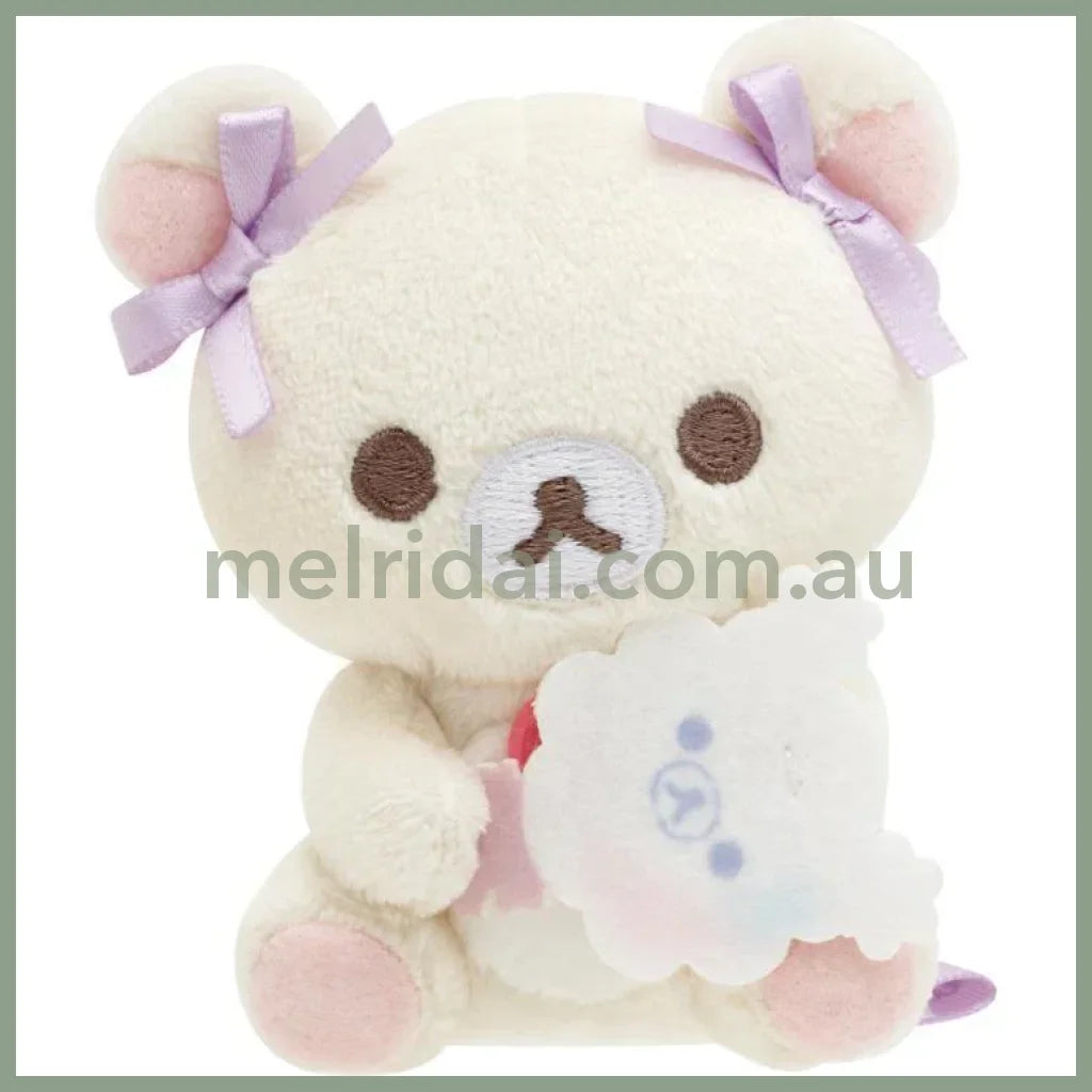 San-X | Rilakkuma Tenori Plush Toy 80 X 70 45Mm (Osorano Kururin Wataame/Sky Curly Cotton Candy) 2