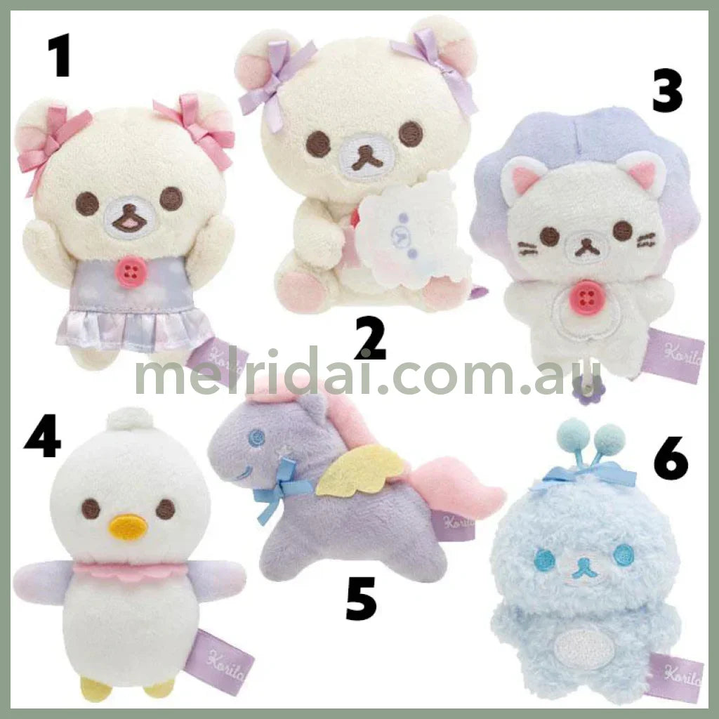 San-X | Rilakkuma Tenori Plush Toy 80 X 70 45Mm (Osorano Kururin Wataame/Sky Curly Cotton Candy)