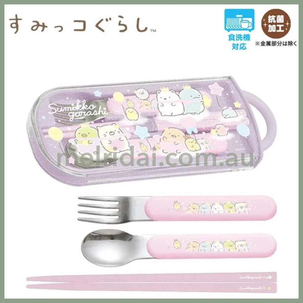 San-X | Sumikko Gurashi Antibacterial Dishwasher-Safe Sliding Trio Set //