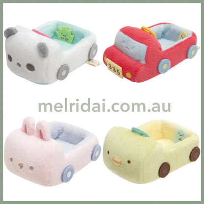 San - X | Sumikko Gurashi Mini Plush Car 4 - 5Cm 角落生物 迷你毛绒小车 场景玩具 Chiikawa宝宝可坐