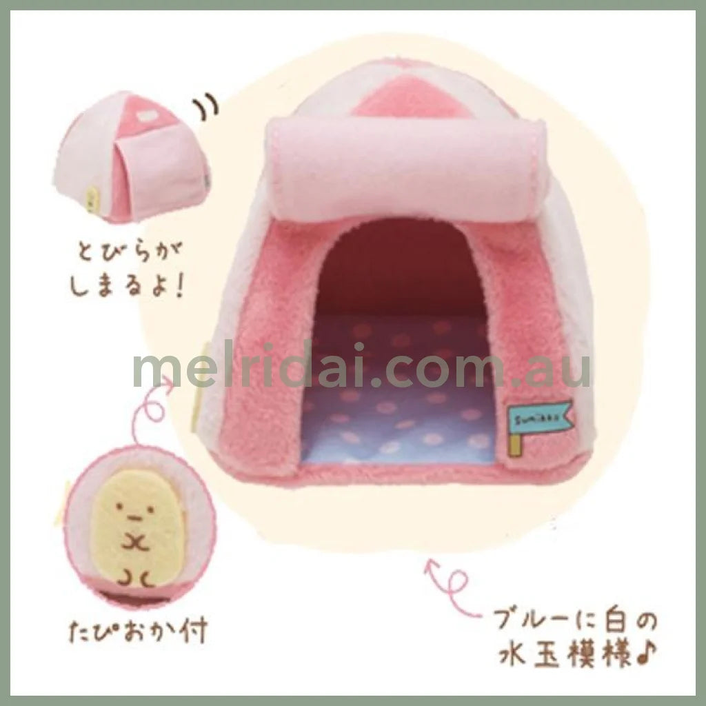 San - X | Sumikko Gurashi Mini Plush Doll 65×80×80Mm 角落生物 迷你毛绒帐篷/房子 场景玩具 Chiikawa宝宝可坐 Pink