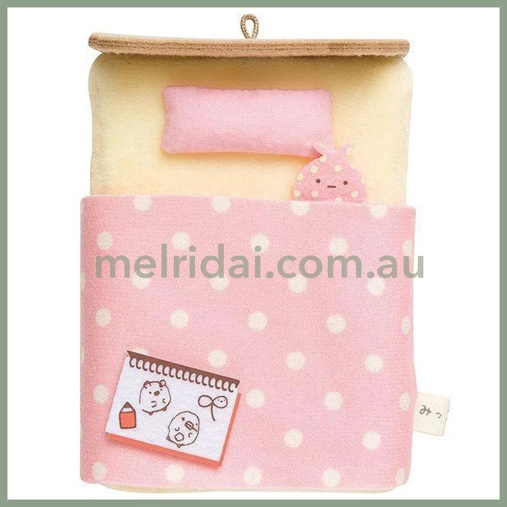 San-Xsumikko Gurashi Mini Tenori Plush Bed Pink 115×80×50Mm