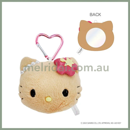 Sanrio | 90S Hello Kitty Fluffy Mirror Mascot Keychain H100Xw140Xd48Mm (Angel) Brown