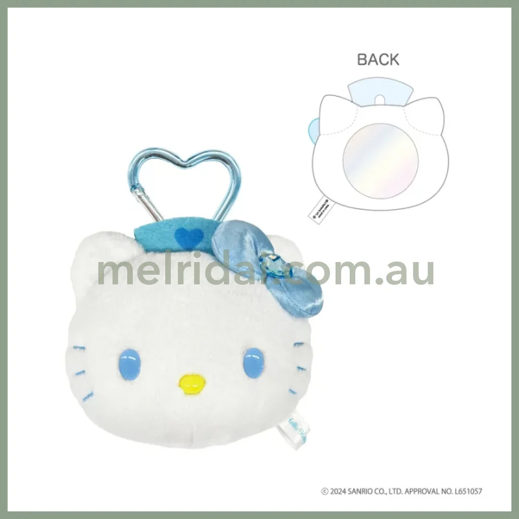 Sanrio | 90S Hello Kitty Fluffy Mirror Mascot Keychain H100Xw140Xd48Mm (Angel) Nurse-Blue