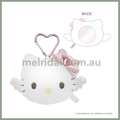 Sanrio | 90S Hello Kitty Fluffy Mirror Mascot Keychain H100Xw140Xd48Mm (Angel) Angel-Pink