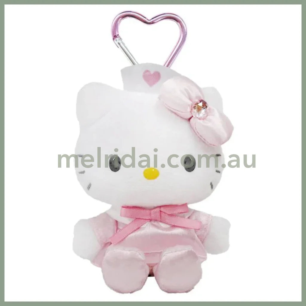 Sanrio | 90S Hello Kitty Plush Keychain Mascot Holder H120×W85×D65Mm (Nurse) Pink