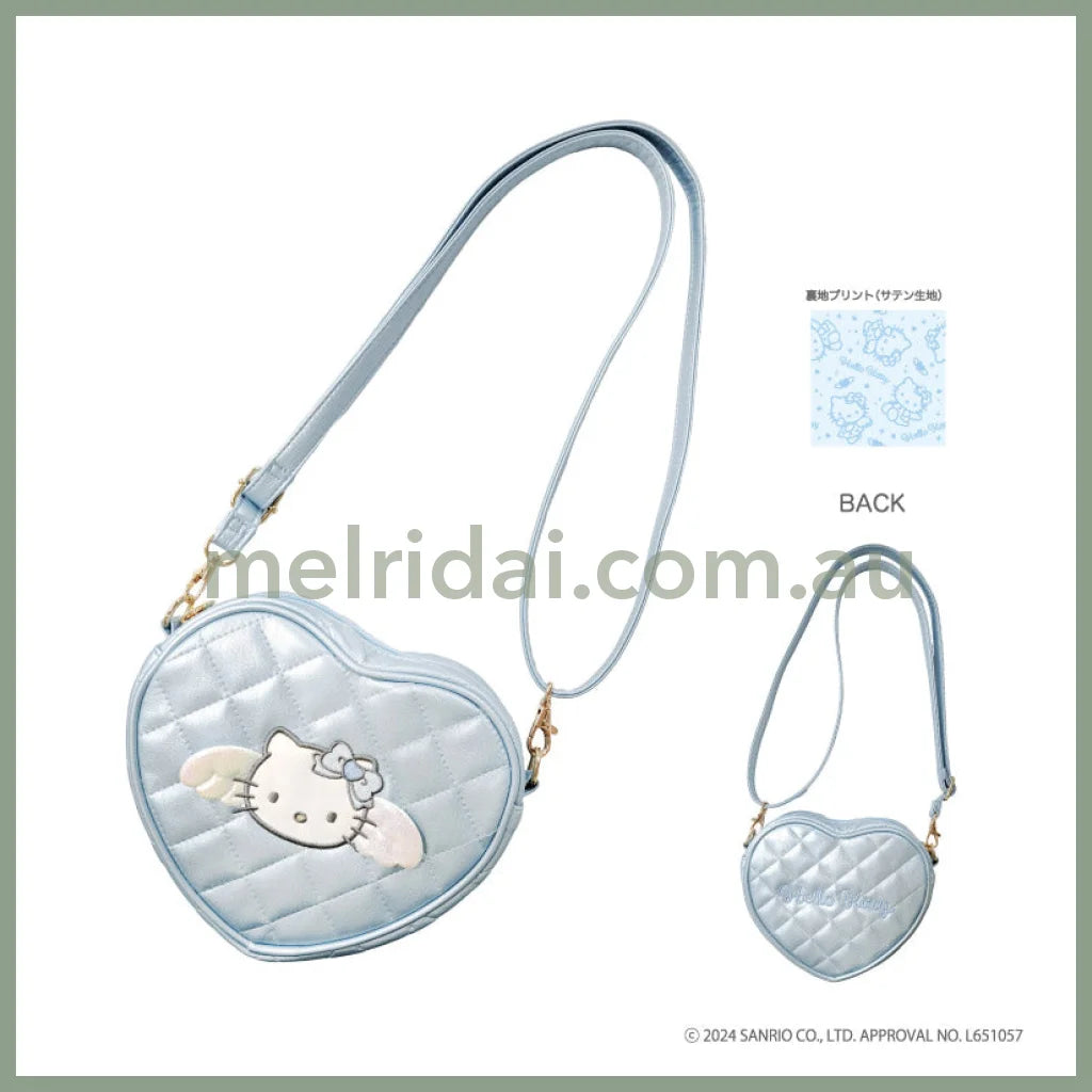 Sanrio | 90S Hello Kitty Quilting Shoulder Bag H154×W180×D60Mm (Angel) Blue