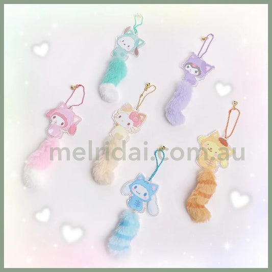 Sanrio | Acrylic Charm With Tail & Bell (Love Neko Series) 6.8 X 0.3 5.5 Cm 3 2 8 日本三丽鸥