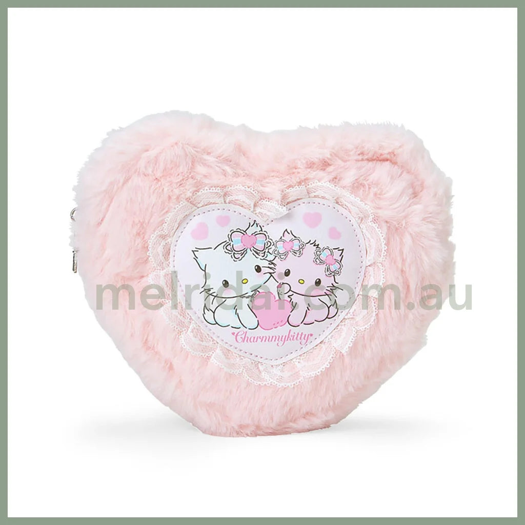 Sanrio Other Pouch (Heisei-Born Character Fluffy Heart) Charmmy Kitty