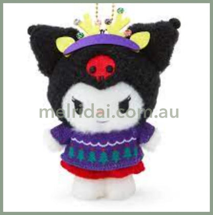 Sanriochristmas Sweater Mascot Plush 13 X 6Cm Kuromi