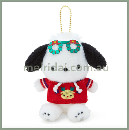 Sanriochristmas Sweater Mascot Plush 13 X 6Cm Pochacco