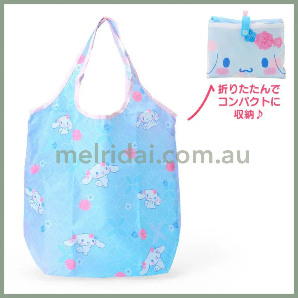 SANRIO | Cinnamoroll Eco Shopping Tote Bag W49×D18×H69cm (Japanese Pattern Blue)