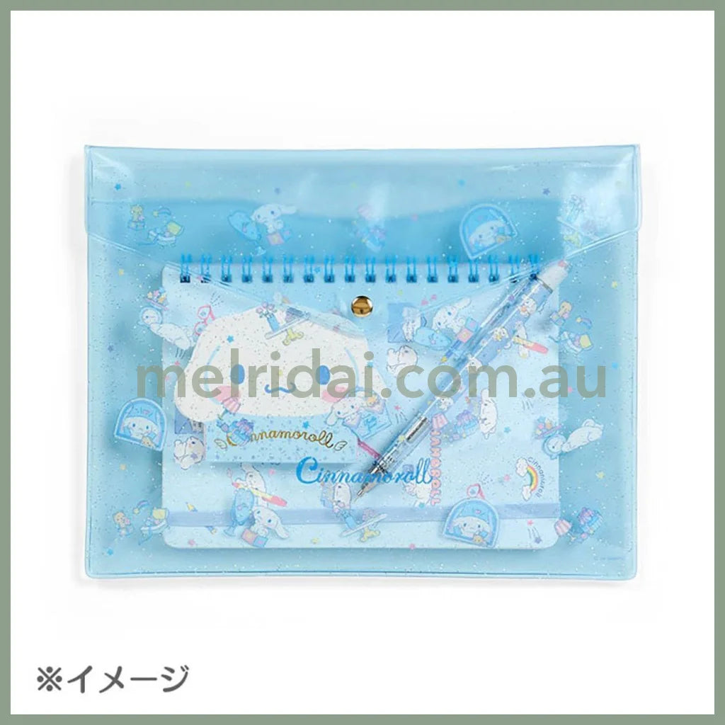 Sanrio | Clear Flat Case 25.5×0.5×20Cm 日本三丽鸥 按扣式 Pvc硬质文件袋/收纳袋 A5