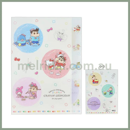 Sanrio × Crayon Shin-Chan | 5 Pockets A4 Clear File