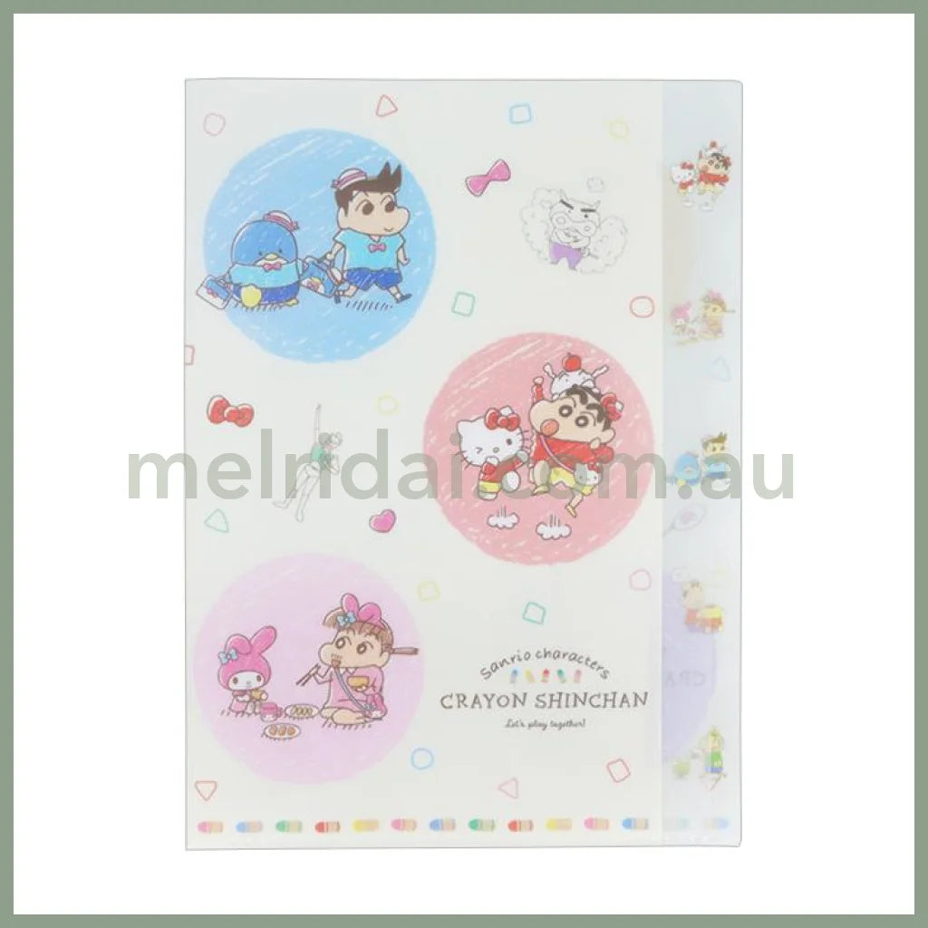 Sanrio × Crayon Shin-Chan | 5 Pockets A4 Clear File