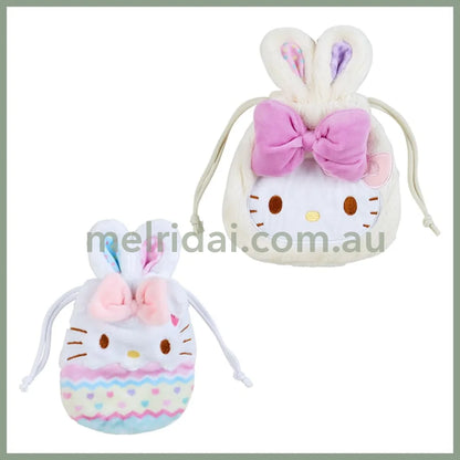 Sanrio | Drawstring Bag 2 Piece Set 日本三丽鸥 兔耳朵 抽绳束口袋套装 两个入 凯蒂猫Hello Kitty