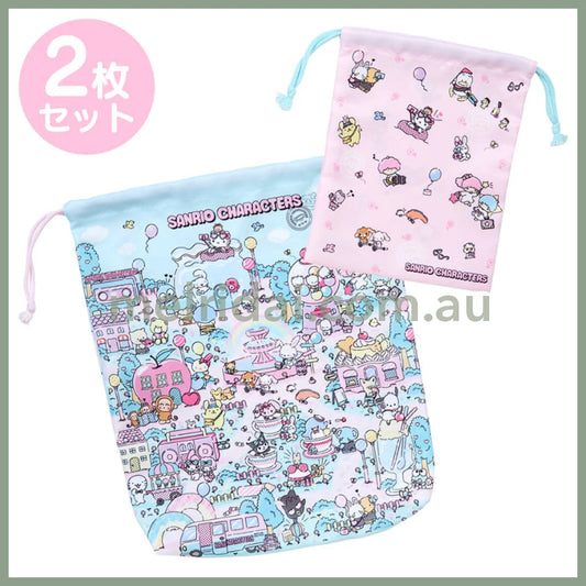 Sanrio | Drawstring Pouch/Bag 2Pcs 33×4.7×38Cm/19.5×1×24.5Cm(Fantasy Trip)