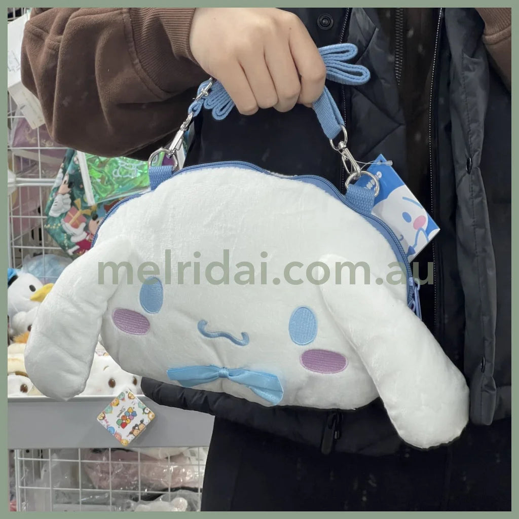 Sanrio | Face Plush Pochette Shoulder Bag 21*6*16Cm Approx. 日本三丽鸥 大脸斜挎包/超大容量 可放手机/钱包等 玉桂狗Cinnamoroll