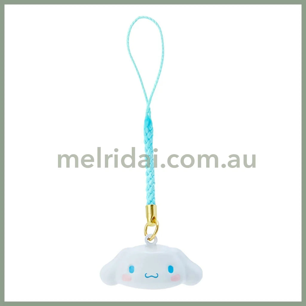 Sanrio | Face Shaped Bell Netsuke Charm Strap Brass Cinnamoroll 5.3 X 4.7 2.6Cm