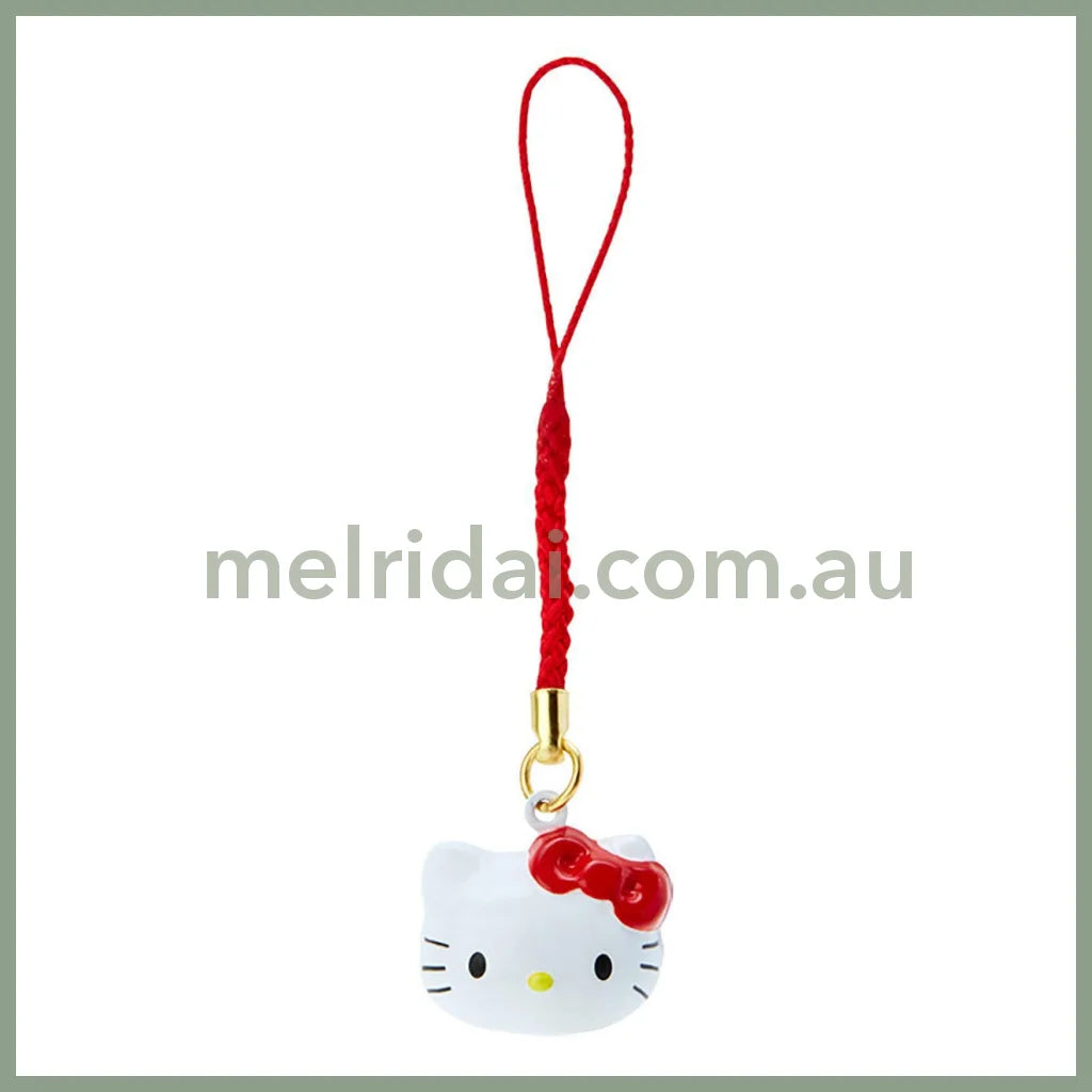 Sanrio | Face Shaped Bell Netsuke Charm Strap Brass Hello Kitty 5.3 X 4.7 2.6Cm