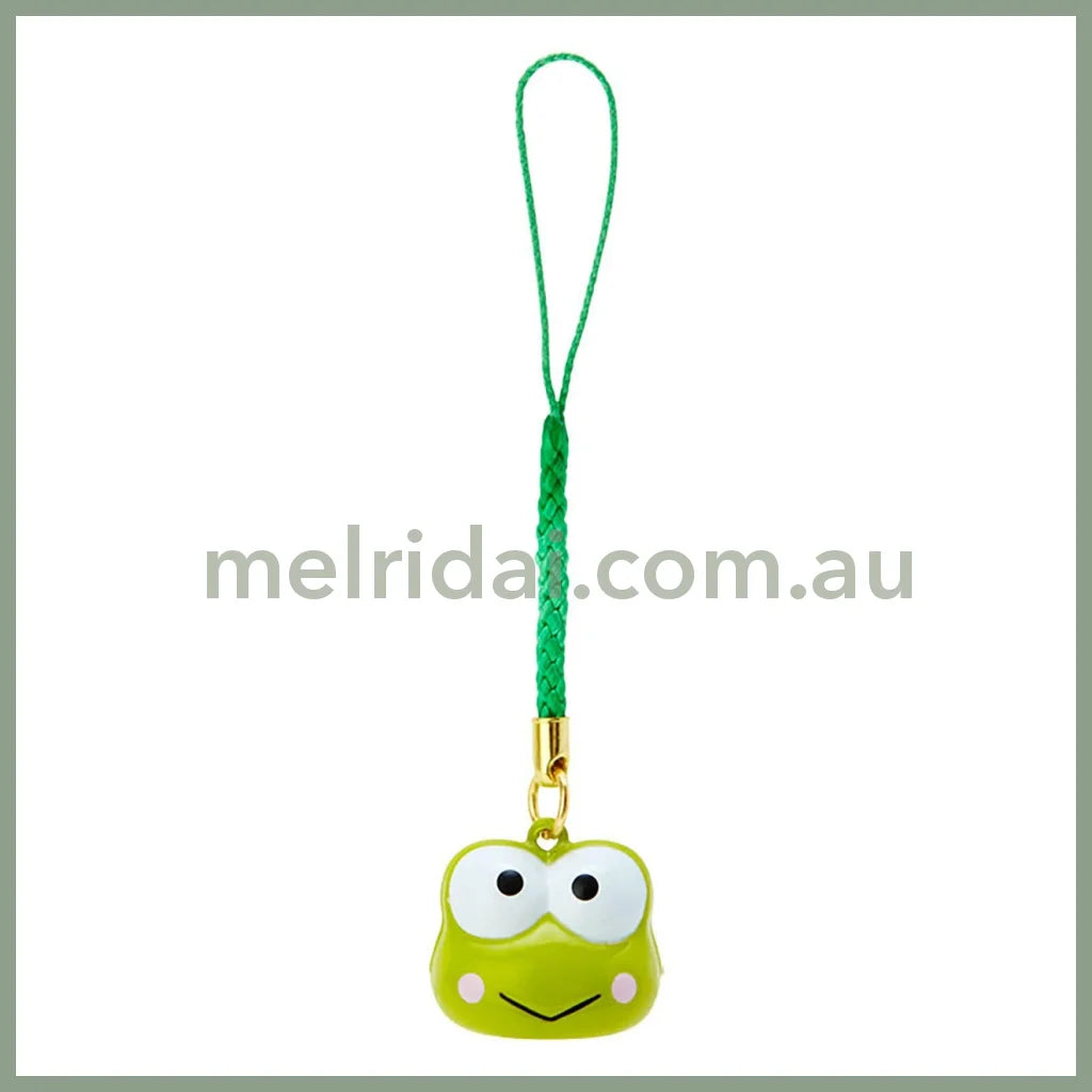 Sanrio | Face Shaped Bell Netsuke Charm Strap Brass Kerokerokeroppi 5.3 X 4.7 2.6Cm