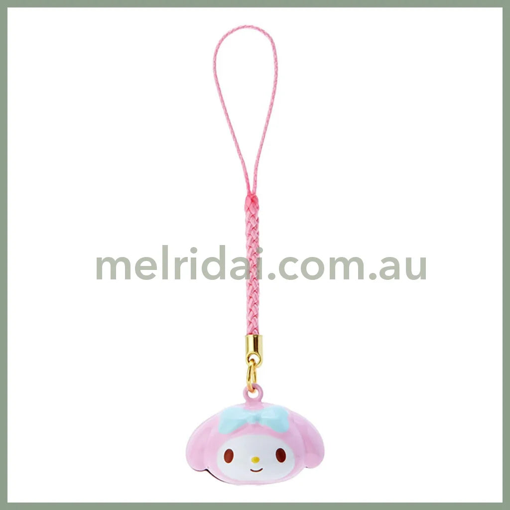 Sanrio | Face Shaped Bell Netsuke Charm Strap Brass My Melody 5.3 X 4.7 2.6Cm