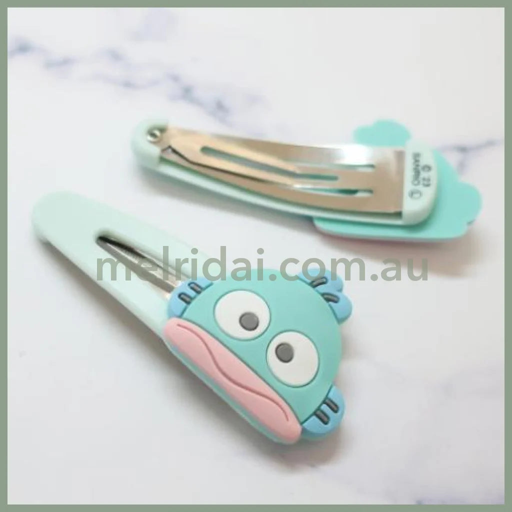 Sanrio | Face-Shaped Hair Snap Clip Set Of 2 Hangyodon (Smile)