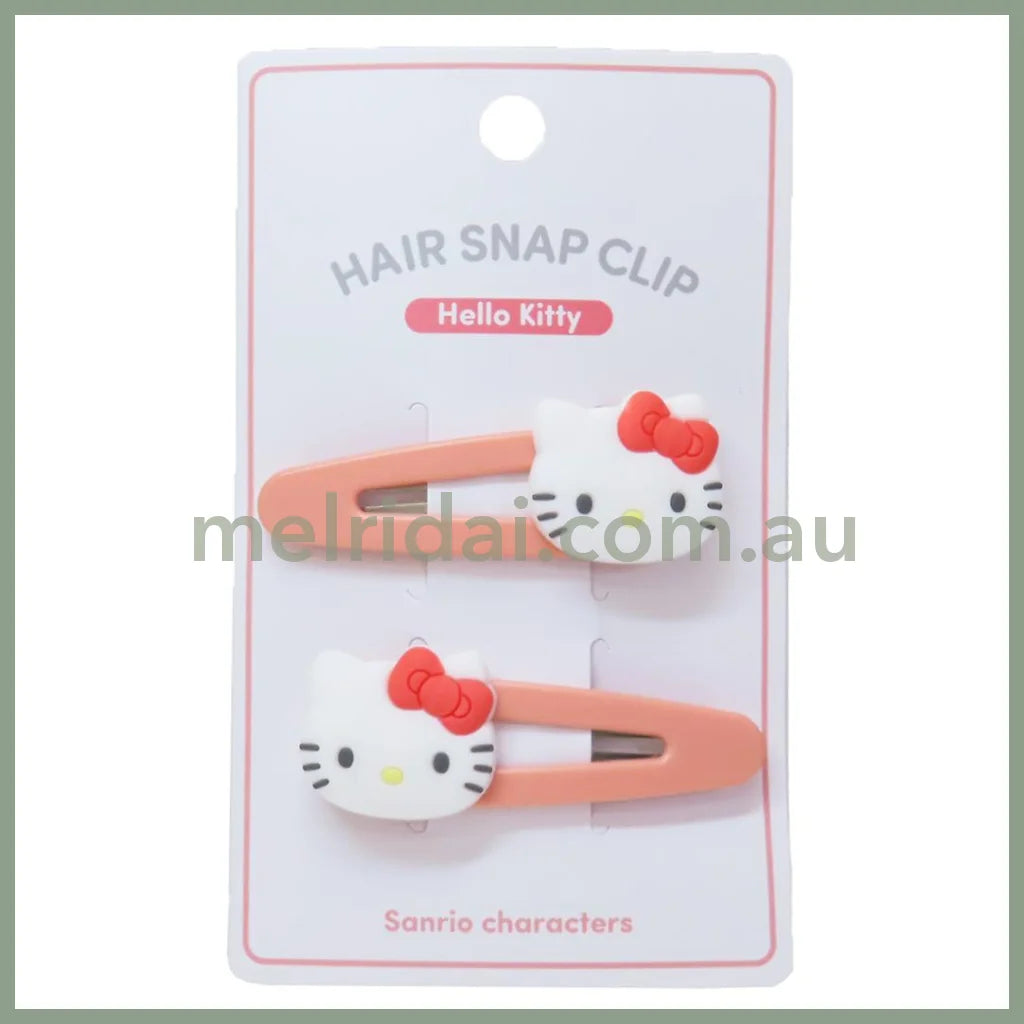 Sanrio | Face-Shaped Hair Snap Clip Set Of 2 Hello Kitty (Smile)