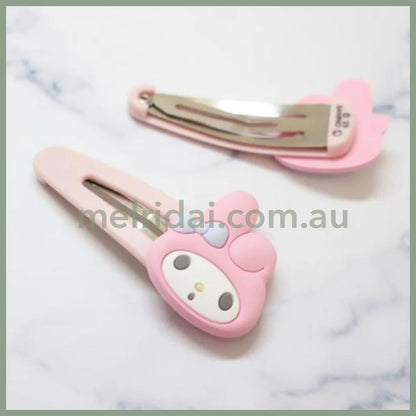 Sanrio | Face-Shaped Hair Snap Clip Set Of 2 My Melody (Smile)