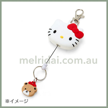 Sanrio | Face Shaped Reel Keychain 6.4×1.8×13Cm (Friends) 日本三丽鸥 伸缩绳挂件/钥匙链/包挂（大脸好友款）