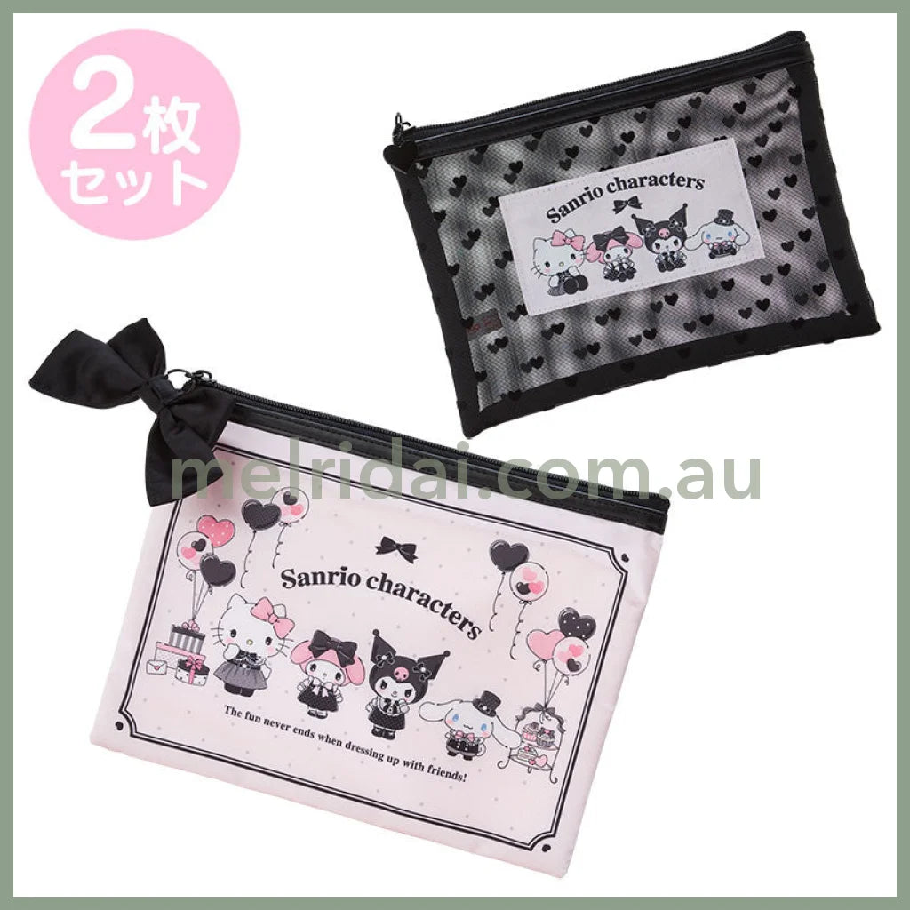 Sanrio | Flat Pouch Set Of Two 24 X 1 18 Cm & 20 14 (Tokimeki Sweet Party) 日本三丽鸥