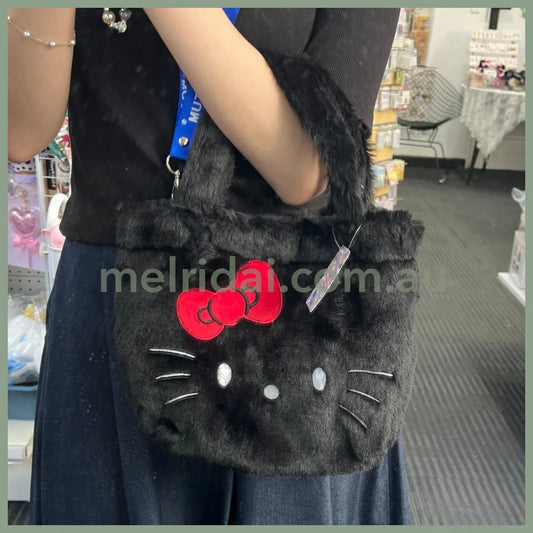 Sanrio | Fluffy Fur Mini Tote Bag Hello Kitty 300X200Mm 日本三丽鸥 毛绒绒迷你托特包/单肩包 磁吸扣 凯蒂猫