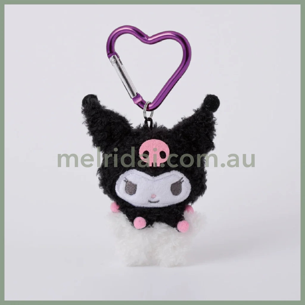 Sanrio | Fluffy Mini Mascot Holder Plush Keychain Kuromi 75Mm