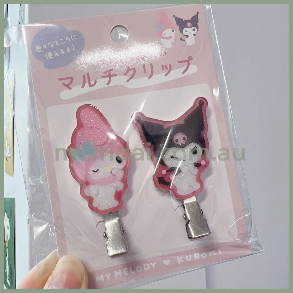 Sanriohair Clip 2 Set Multi Purpose My Melody & Kuromi