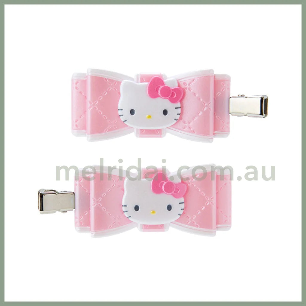 Sanrio | Hair Clip (Quilt Ribbon) 日本三丽鸥 前额发卡/刘海发卡（蝴蝶结） 凯蒂猫Hello Kitty