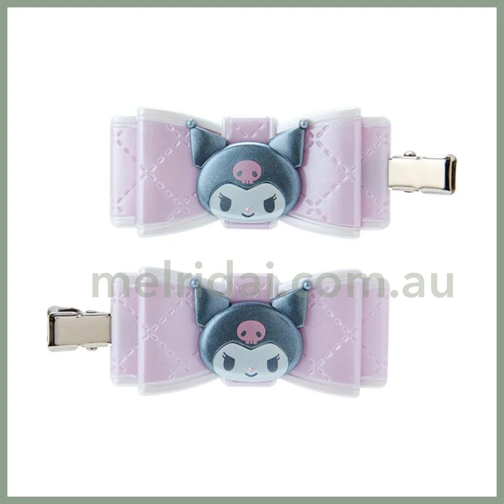 Sanrio | Hair Clip (Quilt Ribbon) 日本三丽鸥 前额发卡/刘海发卡（蝴蝶结） 库洛米Kuromi