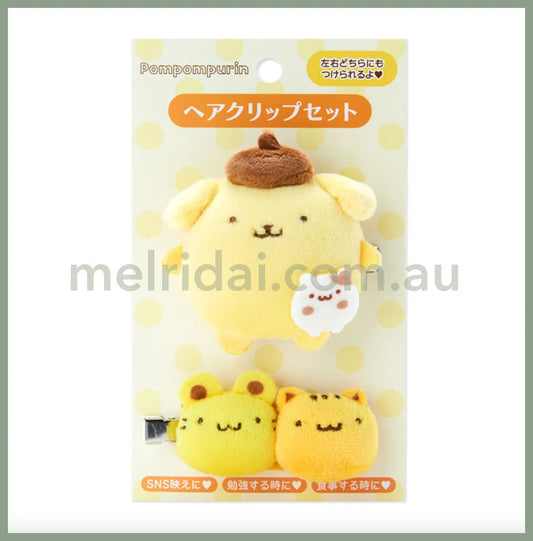 Sanrio| Hair Clip Set Pom Purin With Muffin And Scone