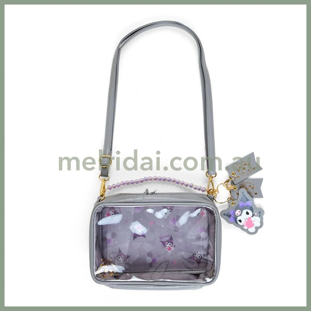 Sanrio | Half-Clear Shoulder Bag 22×7.5×14Cm 日本三丽鸥 透明单肩包/斜挎包/痛包 珍珠手提链